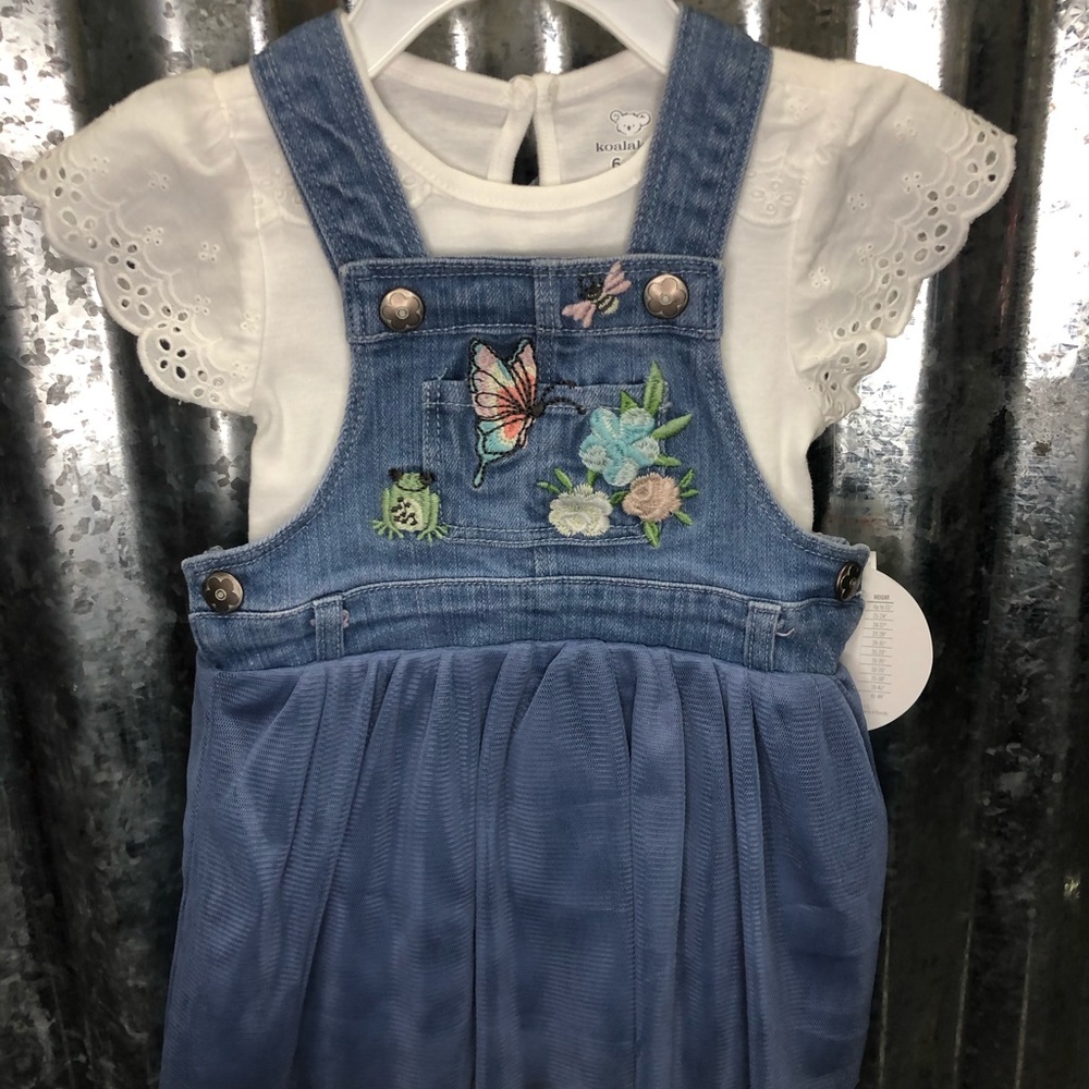 Koala kids 6-9 month jean dress shirt combo NEW
